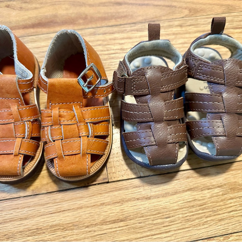 Carter's Brown and Tan Fisherman Sandals for Summer